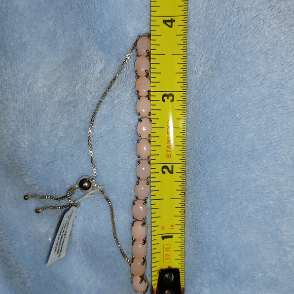Pink Opal 925 adjustable bracelet. - Picture 2 of 6